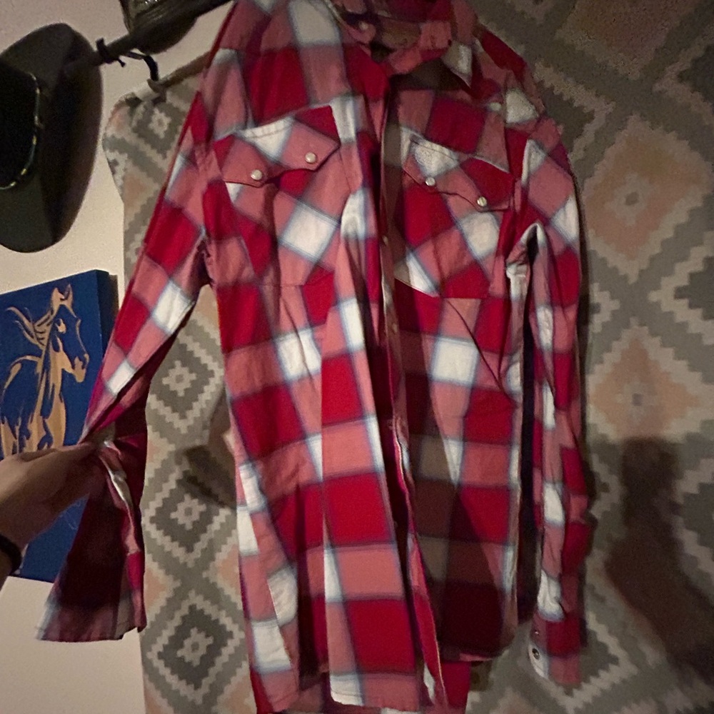 Wrangler Retro Red and White Plaid Shirt